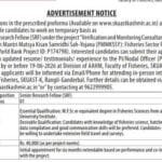 Skuast-k recruitment 2026: apply for senior research fellow (srf) post, salary ₹40,000 per month