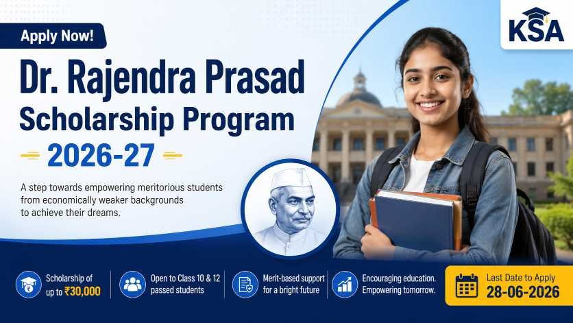 Dr. Rajendra Prasad Scholarship Program 2026-27: Apply Online for Up to Rs 30,000 Scholarship | Eligibility, Benefits, Last Date & Application Process