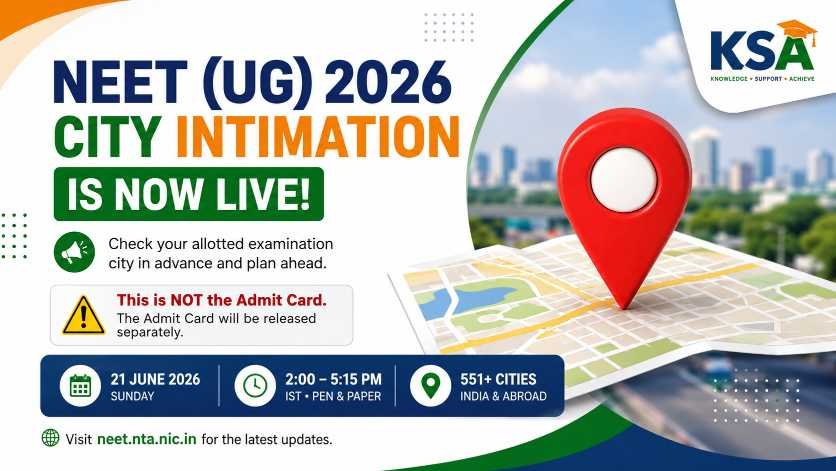 Neet ug 2026 city intimation slip released: check your exam city at neet. Nta. Nic. In